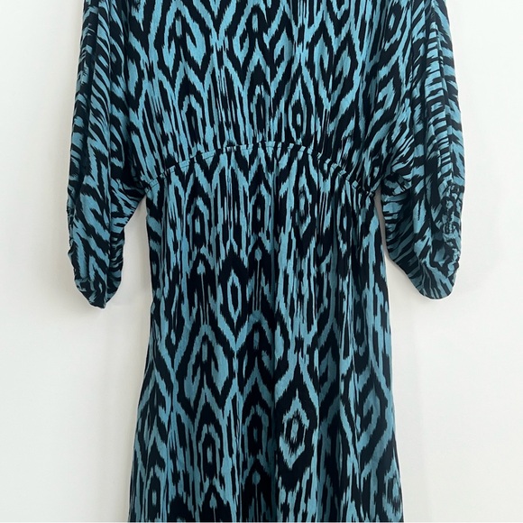 Umgee Plus Ikat Print High Low Dress XL Ruffle Boho Hippie Ruffle Tie Waist - Picture 13 of 16